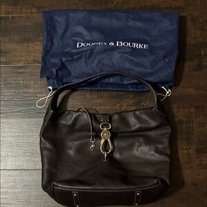Dooney & Bourke Dark Brown Pebble Leather shoulder Bag